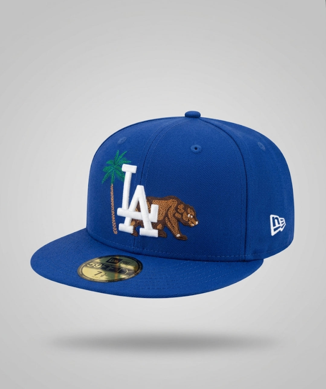 Los Angeles "Golden State" Fitted Cap – Royal Blue | Exclusive Palm & Bear Edition